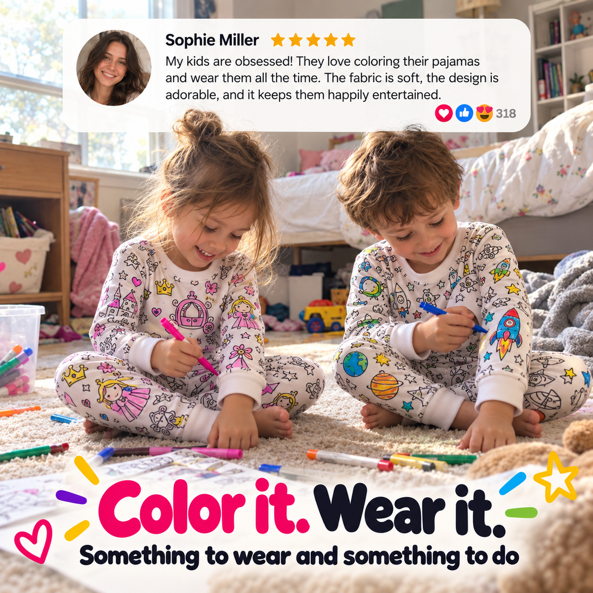 ColorJoy™ Color-In Pajama Set